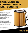 Extended Life Oil Filter For Mercedes-Benz Up To 10k Miles With 25 Micron Filtration And 99 Percent Multi Pass Efficiency.