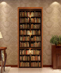 Peel And Stick Vinyl Door Decals Set Of 2 Sheets For Full Door Coverage, Self Adhesive Mural For Home Decor featuring bookshelf scene