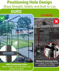 Comparison of metal garden arch trellis for climbing plants highlighting positioning hole design vs others