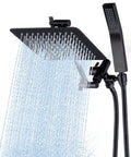 All Metal 8 Inch Dual Square Shower Head With Handheld Combo Built To Last Rain Shower Head With Adjustable Extension Arm 3 Way Diverter 71 Inch Hose Oil Rubbed Bronze Finish Stainless Steel Brass Construction
