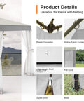Patio Gazebo Tent 10x10 Outdoor Canopy Shelter With Removable Netting featuring curtain closure and steel frame