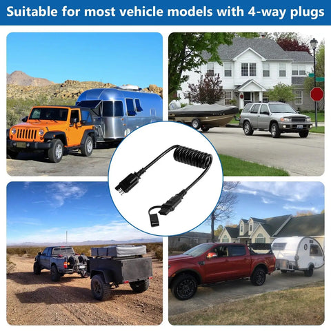Hella Heavy Duty Retractable 4 Pin Trailer Wire Extension With Solid 18awg Rv Hookups and Gunk Resistant Dust Cover for Kickass Camping Rig Gear on various vehicles