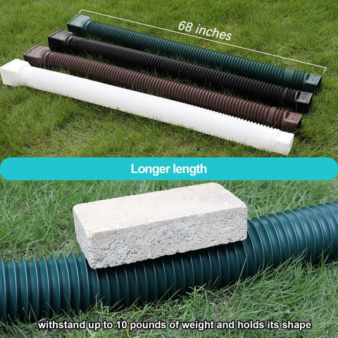 Green Two Pack Flexible Rain Gutter Downspout Extensions No Brainer Easy Install Drain Extenders for Rainwater Drainage