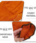Close-up of Full Leather Short Welding Gloves For Men showing sturdy material and comfortable wear.