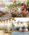 Outdoor Fan Misting Kit 35Ft For Patio And Deck Cooling, Double Loop Mist System at backyard BBQ and poolside gatherings
