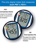 Deluxe Peak Flow Meter Kit For Home Use Lung Health With PEF And FEV1 Readings Early Asthma Attack Detection Spirometer For All Ages in blue