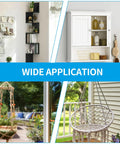 Image of varied applications of home decor and storage using wide application toggle bolts for hanging items securely.