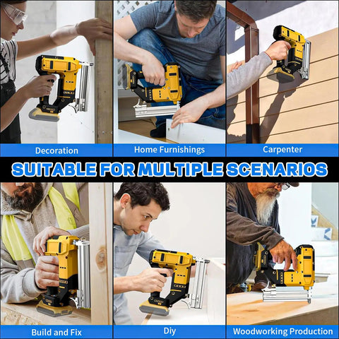 Heavy Duty 18 Gauge Cordless Brad Nailer Staple Gun Combo Smooth Firing 2 In 1 Battery Powered Electric Nailing Tool For Woodworking Trim Cabinetry And Frame Crafts With Zero Hassle Setup No Battery Required Top Shelf Performance
