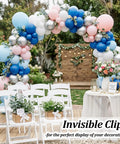 Colorful balloon arch at outdoor event secured with Clear 3.5 Inch Spring Clamps, Your Go-To Heavy Duty Transparent Clips for Balloon Arches