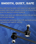 Two Pack Front Stabilizer Sway Bar End Links Replacement For Toyota Avalon 2013-2018, Camry 2007-2017, And Lexus ES300h ES350 2013-2018 Direct Fit Built Tough To Keep Your Ride Smooth. black alloy steel sway bar end links with rubber dust cover