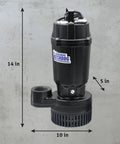 1/2 Hp Submersible Sump Pump With Dual Float Switch, cast iron/aluminum, dimensions 14x10x5 inches, PSC motor