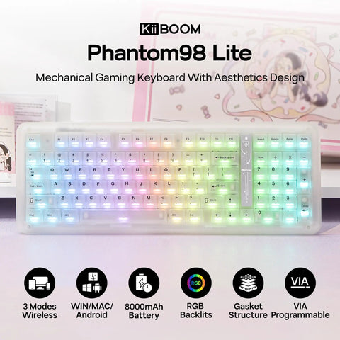 Beast Mode Wireless Mechanical Gaming Keyboard With a Slick 96 Percent Compact Layout and Ergonomic Build for Custom VIA Profiles Lightning Typing and Zero Lag Gameplay Right Out the Gate with RGB backlighting.