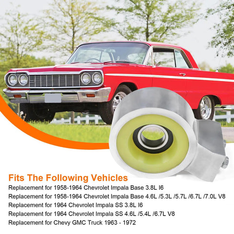 Chevy Impala Driveshaft Carrier Bearing Replacement Kit For 1958 To 1964 And GMC Truck 1963 To 1972 shown with red classic car