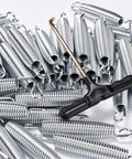 Heavy Duty Trampoline Spring Replacement Kit With 72 Piece Set Galvanized Steel Springs And T Hook Puller Tool For Easy Replacement Fits Most Trampolines Comes With Gloves.