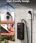 Outdoor Waterproof Power Strip IPX6 With Six Outlets And Four USB Ports 6 Ft Extension Cord Wall Mountable 13A 1625W Anti Electric Shock