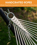 Close-up of ropes and chain attachment of 11 Foot Double Outdoor Hammock With Quick Dry Olefin Fabric Spreader Bar And Side Pockets