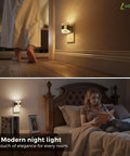 Chill Vibes Led Night Light Plug In Wall With Adjustable Color Temp And Triple Brightness in cozy bedroom setting.
