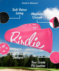 Pink Birdie Blade Putter Cover Made With Tour Grade PU Leather And Velour Lining, embroidered golf club headcover