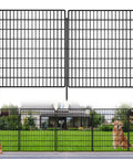 10 Panel Garden Fence Animal Barrier 33 Inch High 24 Foot Long No Dig Rustproof Metal Wire Panels for Yard with dog and rabbit