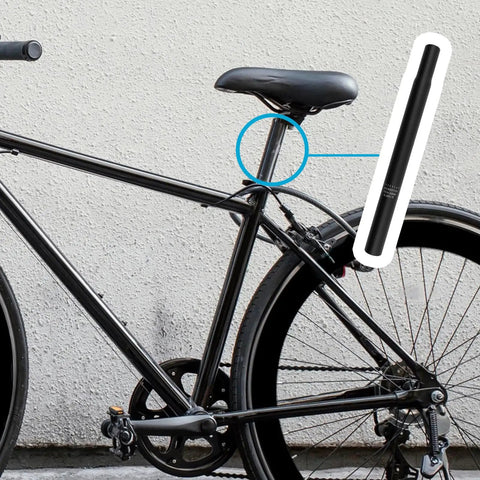 27.2mm By 300mm Matte Black Aluminum Seat Post For Road And Mountain Bikes Lightweight Yet Tough Bicycle Seat Post Replacement 11.81 Inch Length Fits Most Bikes installed on a bicycle