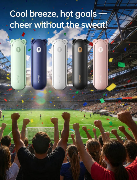 3 In 1 Pocket Handheld Mini Fan With Built In Power Bank And Flashlight USB Rechargeable for travel, in multiple colors at a stadium