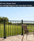 2x2x39 Inch Modular Aluminum Deck Post Weather Ready Built Tough With 6063 Aluminum And AAMA 2604 Textured Black Finish on deck