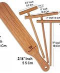 Crepe Spreader Set With Turner Four Piece Wooden Batter Tools 3.5 Inch 5 Inch 7 Inch 12 Inch T Shaped Design For Pancakes