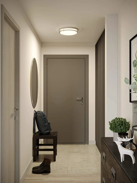 17 Inch LED Flush Mount Ceiling Light In Brushed Nickel, Crazy Bright 2291 Lumens, 36 Watt Replacement For Three 60W Incandescents, Dimmable With Most Triac Dimmers, Simple Install, Modern Look