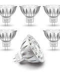 Six-pack of MR16 LED Bulbs 7W GU5.3 Easy Install Replacement For 50W 60W 70W 75W Halogen, 2700K Warm White, 12V Low Voltage