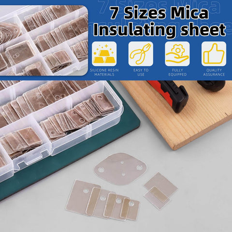 All In One 420 Piece Mica Insulation Pad Kit For TO 220 TO 3P TO 3PL And TO 3P11 Transistors with mica washers