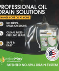 Used Oil Drain System, No Mess Collection With 20 Qt Jug And Handle, Collapsible Clear Bag For Direct Pour, Secure Cap