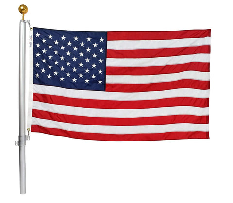 Defender Inground Flag Pole Kit Built Tough For Outdoors With Winds Up To 130 MPH Dual Flag Pole Holder Ground Sleeve And Hardware 21 Feet