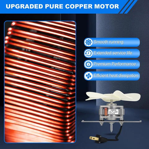 Bathroom Exhaust Fan Motor And Blade Upgrade For 80 CFM Quiet Ventilation 4 Point 0 Sones Direct Replacement Compatible With 512 512M 673 673 C 8870 Models; shown with motor and blade; copper wiring detail.