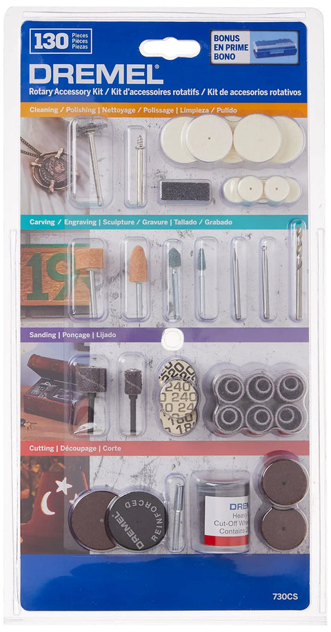 All Purpose Rotary Tool Accessory Kit With 130 Pieces For Cutting Carving Engraving Sanding Grinding Drilling Polishing