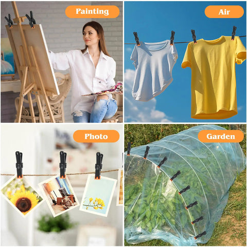 Heavy Duty 4.5 Inch Plastic Spring Clamps Set of 10 Backdrop Clips for Balloon Arches, Photography, Woodworking, Tarp, and Studio Use
