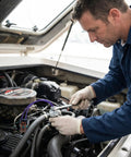 Technician installing No Sweat Oil Pressure Sensor Switch Replacement Kit For Mercury Mercruiser Outboard Boats with pigtail.