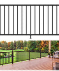 Heavy Duty Modular Deck Railing System 36 Inches High By 6 Feet Long Solid 6063 Aluminum Rails in backyard setting.