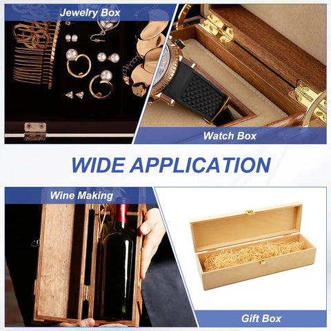 Top Shelf Rock Solid 180 Degree Mini Piano Hinges For Small Jewelry Wooden Boxes With Screws in jewelry, watch, wine, and gift boxes.