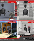Wall Mount Helmet Rack With Gloves Tray For Motorcycle And Dirt Bike Gear installed in garage, warehouse, trailer, truck