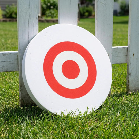 Archery Target For Bow And Arrows Portable Lightweight Practice Target With High Visibility White Circles placed on grass