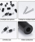 400 Pack Nylon Electrical Outlet Spacers, ABS Round Spacers And Standoffs, Non Threaded Screw Spacers, Plastic Washers, Black, 14 Size Range