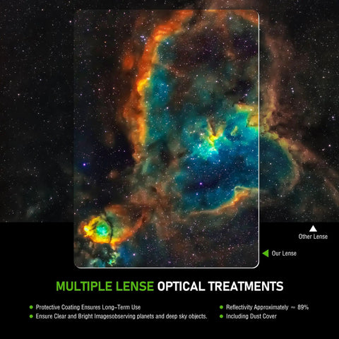 Close-up nebula view through 90 Degree 1.25 Inch Telescope Diagonal Mirror With Eyepiece Thumbscrew Refractor Accessories