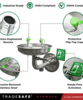 Wall Mounted Eye Wash Station OSHA Approved Stainless Steel Eyewash Unit Built Tough With Durable 11-Gauge Construction