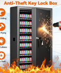 Heavy Duty 150 Key Wall Mounted Lock Box With Key Drop Slot And Colorful Key Tags, Rugged Anti Theft Safe in action.