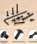 645 Piece M2 Metric Screw Set With Flat Head Countersunk Hex Socket Cap Screws, Black Bolts And Nuts, Washers And Wrench, Pro Grade Kit