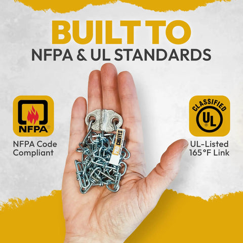 Dead Simple Install Universal 165 Degree Fusible Link Kit For Trash And Laundry Chute Fire Dampers, 165°F link in hand.