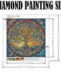 Tree Of Life Diamond Painting Kit For Adults Beginners 5D Full Drill Round Beads DIY Dot Art For Home Wall Decor 13.7 X 13.7 Inches with size guide