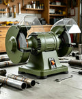 Mufaknp Low Speed Bench Grinder Electric Power Honing Machine For Metal Polishing Sharpening With Durable Cast Iron Body Stable Vibration Free Design Perfect For Precise Tool Restoration And Fine Edge Work in workshop setting.