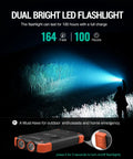 10,000mAh Solar Power Bank With Wireless Charging And 20W USB C Fast Charge showing dual LED flashlight in outdoor setting