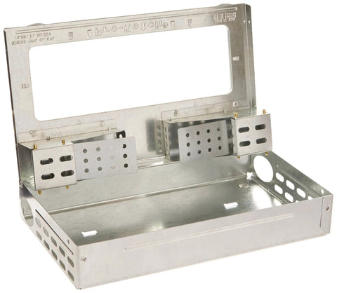 Pro-Ketch 104-0-002 Multiple Catch Mouse Trap, No Winding Or Re-Setting, Always Set, galvanized steel, open view showing interior features.